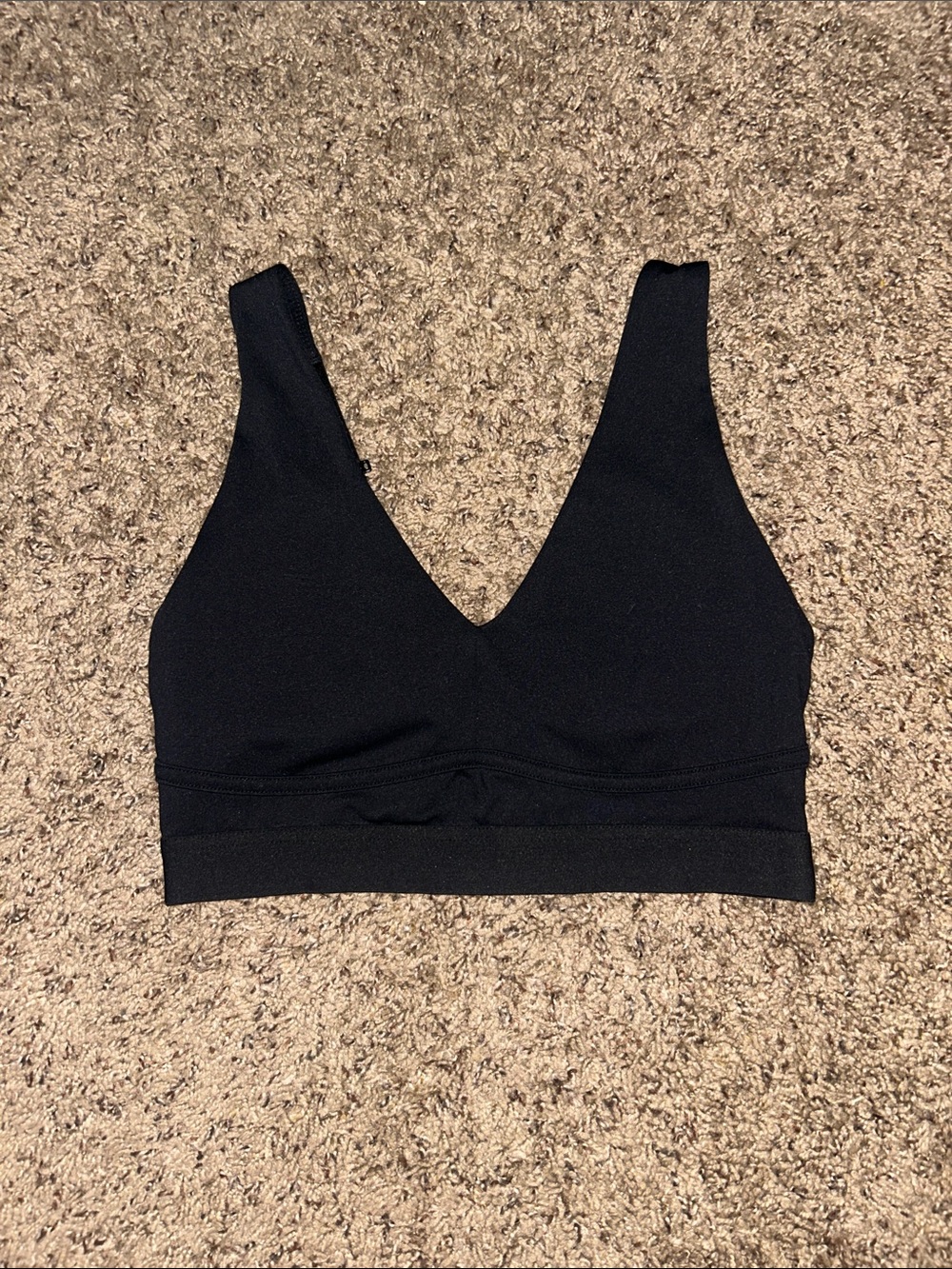 Fabletics Black V-Neck Wireless Sports Bra